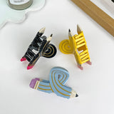 Acetate pencil hair claw clip: Yellow