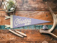 Custom Heritage Name Felt Pennant - Bold: Red & Cream / Large Pennant