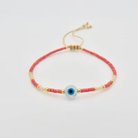 Evil Eye Dainty Miyuki Bracelet - New Arrivals: Antique Lilac