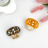 Mushroom Plant Acetate Hair Claw Clip: Red