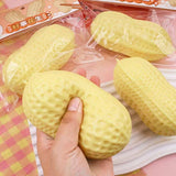 Large TPR Slow Rebounding Peanut Squeeze Toy: Yellow