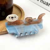 Sleeping Otter Claw Clip, Animal Hair Clip: A
