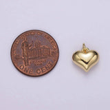 14K Gold Filled 12mm Puffed Minimalist Heart Charm | AG440