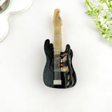 Fun Guitar Acetate Hair Clip, Instrument Shaped Hair Claw: Brown