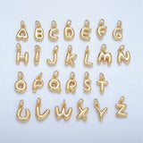 16K Gold Filled 10mm Initial Letter Chubby Balloon Mini Charm | A1591 - A1603: Letter H