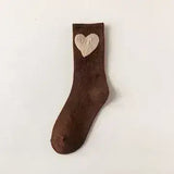 Women's Socks with Hearts: Coffee