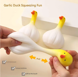 Super Soft PU Realistic Garlic Duck Squeeze Toy: Yellow