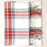 Cashmere Feel Plaid Pattern Scarf - Fringed Edges: SW-25 / ONE SIZE