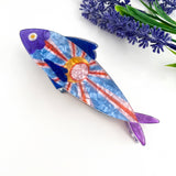 Tropical Leaf Acrylic Hair Claw Clip Beach Style: BlueGreen