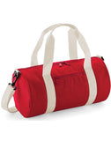 BagBase Mini Barrel Bag | 12 Litre Duffle | Carry Handles | 5 Colours | One Size: Classic Red/Off White / One Size