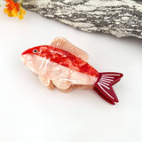 Red Fish Patchwork Acetate Claw Clip Coastal Eco Style: Blue
