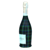 Blue & Green Christmas Tartan Prosecco Bottle Wrap