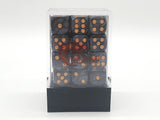 Old School 36ct 12mm D6 Dice Set: Pearl Drop - Black w/ Gold