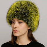 Elegant Plush Faux Fur Winter Hat: Blue