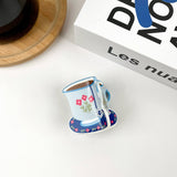 Cartoon Coffee Cup Claw Clip: Blue