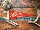 Custom Heritage Name Felt Pennant - Bold: Red & Cream / Large Pennant