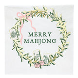 Ceramic Napkin Tray + Napkins - Merry Mahjong: 16 oz, 4.5" H