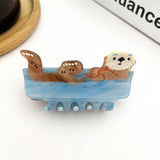 Sleeping Otter Claw Clip, Animal Hair Clip: A