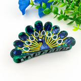 Spread-Wing Peacock Animal Acetate Hair Claw Clip: Peacock