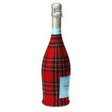 Red & Green Christmas Tartan Prosecco Bottle Wrap