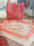ORANGE TIGER QUILTED TOTE