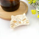 Cute Cat Hair Clip, Acetate Animal Claw Clip: Pink