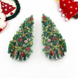 Shiny Christmas Tree Creative Print Hair Claw Clip: Green