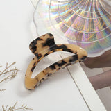 Vintage Tortoiseshell Leopard Acetate Hair Claw MK2PPM6W6HCP314: Khaki-2