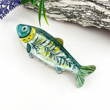 Floral Seagrass Sardine Fish Acrylic Hair Claw Clips : A