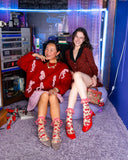 CHERRY BOW RUFFLE SHEER SOCK
