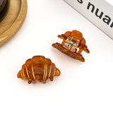 Mini Croissant Hair Claw Clip, Acetate Food-Themed Hair Clip: Mini Clip