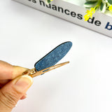 Blue Denim Style Hair Clip, Acetate Square Claw Clip: Dark Blue S
