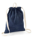 BagBase Denim Drawstring Bag | 12 Litre Capacity | 100% Cotton | Blue or Light Blue | One Size: Light Denim / One Size