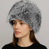 Elegant Plush Faux Fur Winter Hat: Red
