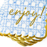 PREPPY BLUE CANE COCKTAIL NAPKINS