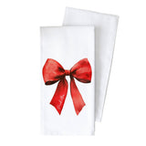 Custom City Bow Tea Towel: White
