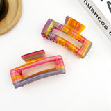 Rectangular Acetate Hair Claw, Premium Quality Hair Clip: Multi-Colored