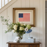 American Flag on Beige Art Print: 18x24