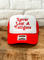 NEVER LOST A TAILGATE TRUCKER HAT