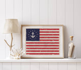 Nautical Flag Canvas Art Print, Coastal Wall Decor 8x10: 8x10
