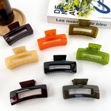 4.13'' Rectangular Hair Clip,Classic Claw Clip: Green