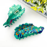 Creative Fashion Peacock Hair Claw Clip – Animal Style: Green