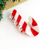 Christmas Cane Hair Claw Clip, Gingerbread Man Hair Clip: Cane