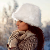 Fuzzy Faux Fur Bucket Hat
: Blue