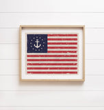 Nautical Flag Canvas Art Print, Coastal Wall Decor 8x10: 8x10