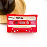 Red Cassette Tape–Inspired Retro Hair Claw Clip