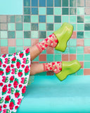 STRAWBERRY DAISIES RUFFLE SHEER SOCK
