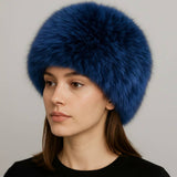 Elegant Plush Faux Fur Winter Hat: Red
