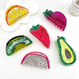 🎨 Fruit Still Life Hair Claw – Artistic PVC Clip 🍇: Avocado