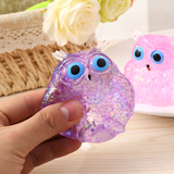 Maltose Realistic Owl Squeeze Toy: Pink